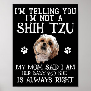 Poster Drôle de Shih Tzu Shihtzu Cadeau Maman Maman Bébé