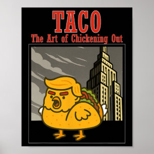 Poster Drôle de Taco Trump toujours abandonner par peur l