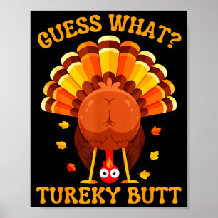 Poster Drôle de Thanksgiving Devinez Quel Cul de Dindon P