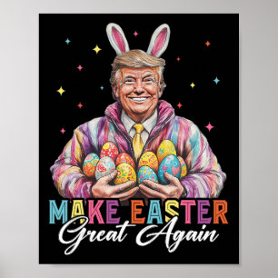 Poster Drôle de Trump Faire Pâques Grande Again Lapin Cha