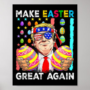 Poster Drôle de Trump Faire Pâques Grande Encore Lapin Ch