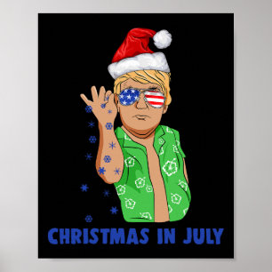 Poster Drôle de Trump Père Noël Sel Noël en juillet Gif