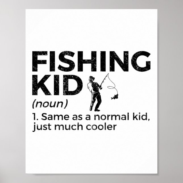 Poster Drôle définition d'enfant de pêche (Devant)