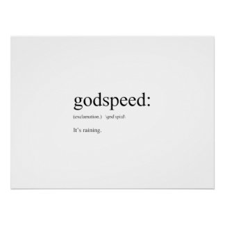 Poster Drôle définitions en anglais : Godspeed
