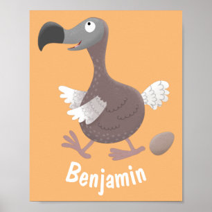 Poster Drôle dessin animé d'oiseau de dodo