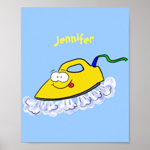 Poster Drôle dessin animé linge de fer