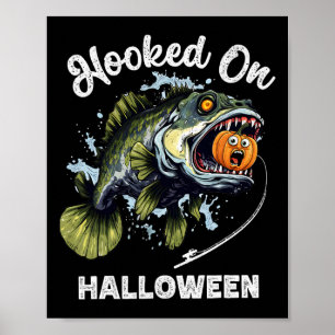 Poster Drôle d'Halloween Pêche Garçons Hommes Zombie B Po
