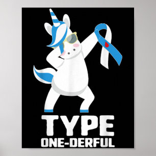 Poster Drôle Diabétique Unicorne Type Drôle 1 Diab