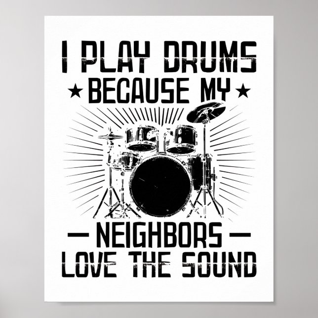 Poster Drôle Dit Drummer | Cadeaux musiciens (Devant)
