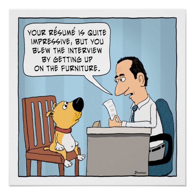 Poster Drôle Dog Blows Job Interview (Devant)