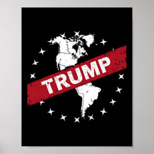 Poster Drôle Donald Trump Drapeau américain Canada Groenl