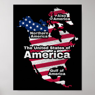 Poster Drôle Donald Trump Drapeau Américain Canada Groenl