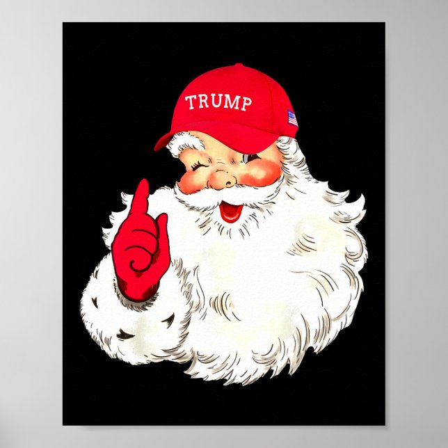 Poster Drôle Donald Trump Fête de Noël du Père Noël (Devant)