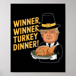 Poster Drôle Donald Trump Gagnant Turquie Dîner Tha