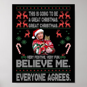 Poster Drôle Donald Trump Joyeux Noël Xmas Pyjama Ho