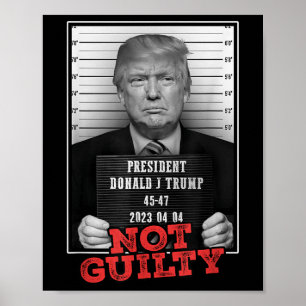 Poster Drôle Donald Trump Pas Coupable Tiré De Mug, Libre