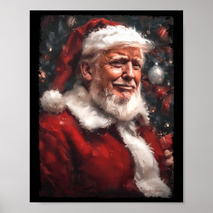 Poster Drôle Donald Trump Père Noël Père Noël