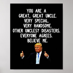 Poster Drôle Donald Trump Uncle Gag cadeau Unc conservate