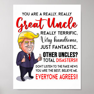 Poster Drôle Donald Trump Vous Êtes Un Vraiment Grand Onc