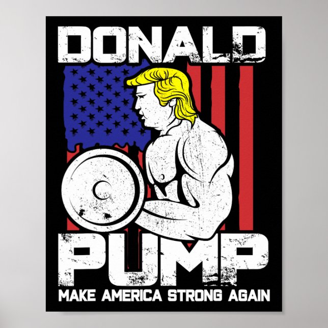 Poster Drôle Donald Trump Weight Lifout Gym (Devant)