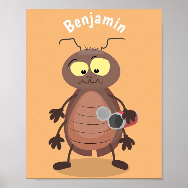 Poster Drôle drôle de personnage de dessin animé de cafar (Devant)