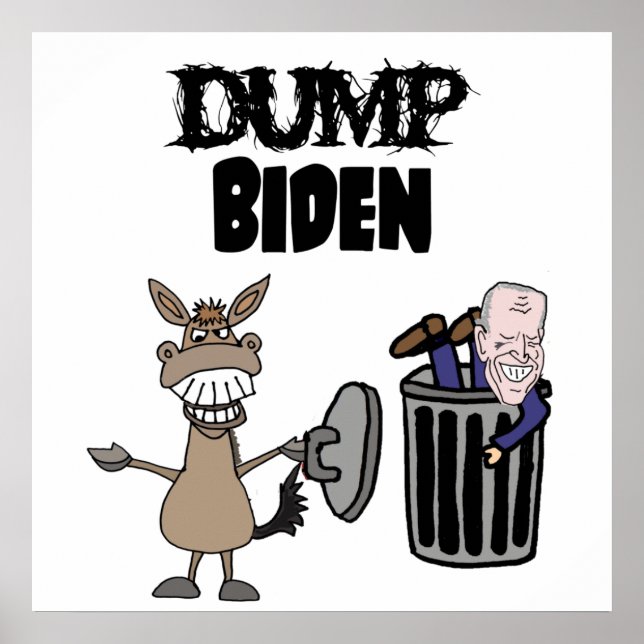 Poster Drôle Dump Biden Caricature politique (Devant)
