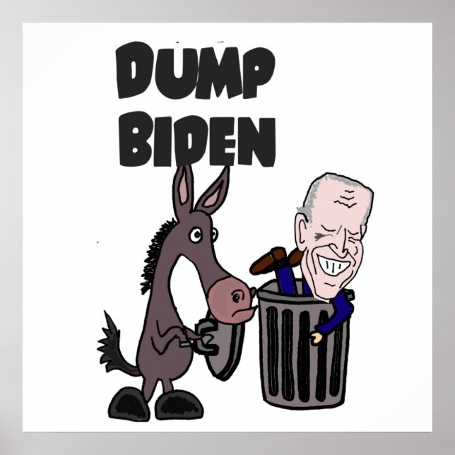 Poster Drôle Dump Joe Biden Cartoon (Devant)