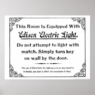 Poster Drôle Edison Electric Light