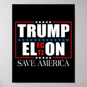 Poster Drôle Élection Trump Drapeau Usa Trump Elon Sauver
