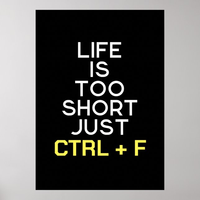 Poster Drôle en disant Ctrl + F (Devant)