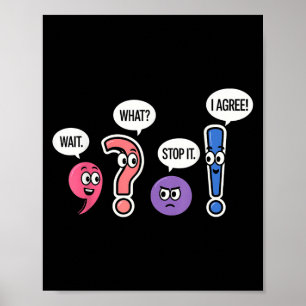 Poster Drôle Enseignant Grammaire Attendez Qu'Il S'Arrête