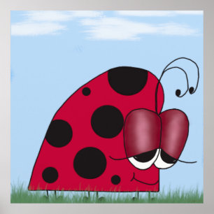 Poster Drôle et Euphorique Ladybug peinture