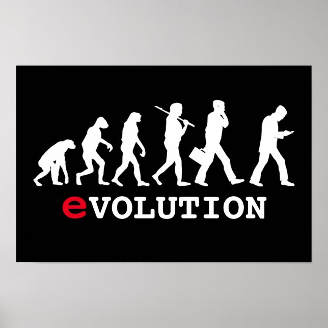 Poster Drôle Evolution Smartphone Addict (Devant)