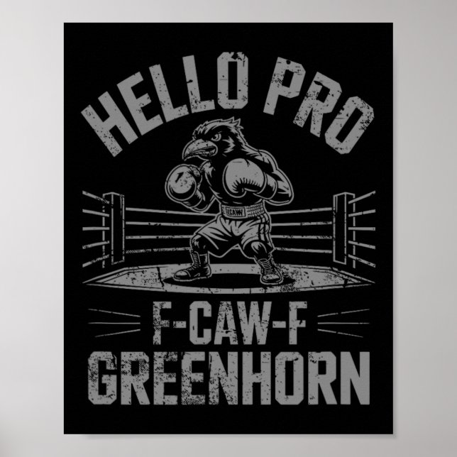 Poster Drôle F Caw F Boxe Corbeau  (Devant)