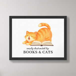 Poster Drôle facilement distrait par les livres et les ch