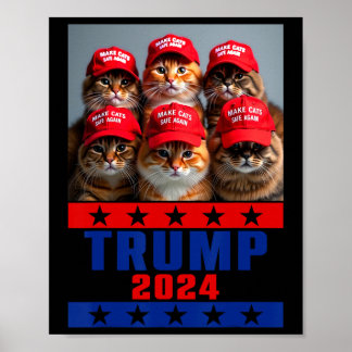 Poster Drôle Faire Chats Sauver Encore Trump Usa Présiden
