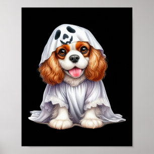 Poster Drôle Fantôme Cavalier Roi Charles Espagnol Chien