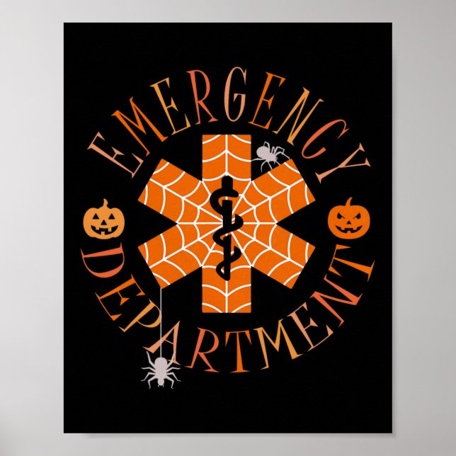 Poster Drôle Fantôme Halloween Service d'urgence Er Er Cr (Devant)