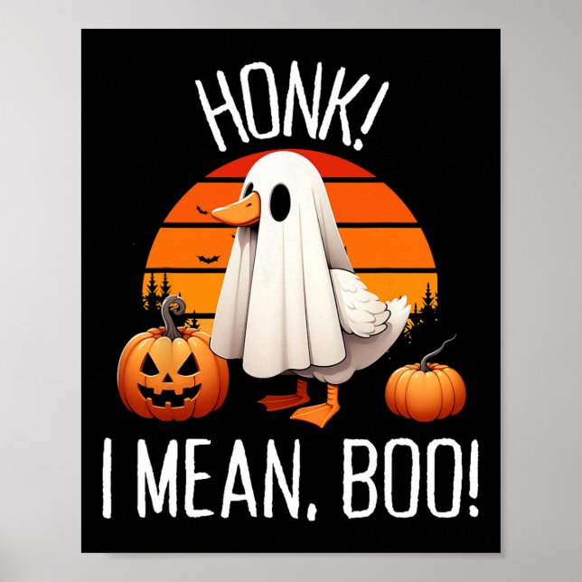 Poster Drôle Fantôme Honon Oie Je Veux Dire Boo (Devant)