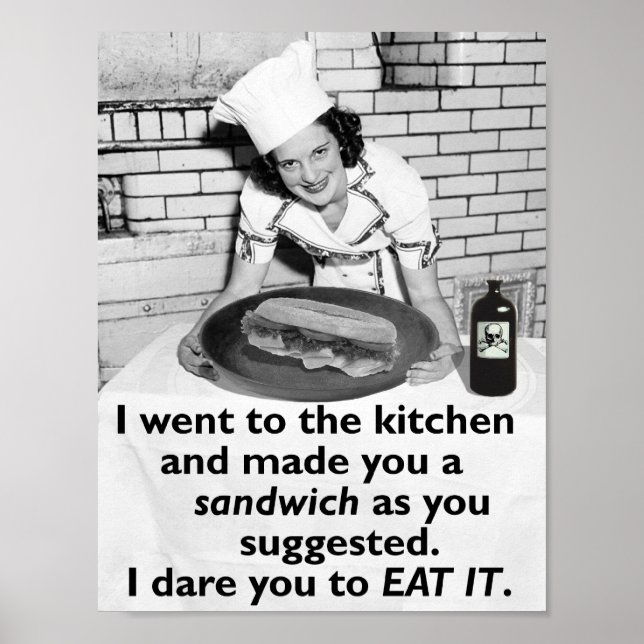 Poster Drôle Feminist me faire un sandwich (Devant)