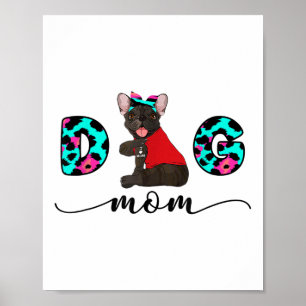 Poster Drôle Français Bulldog Tattoo Je t'aime Chien Mama