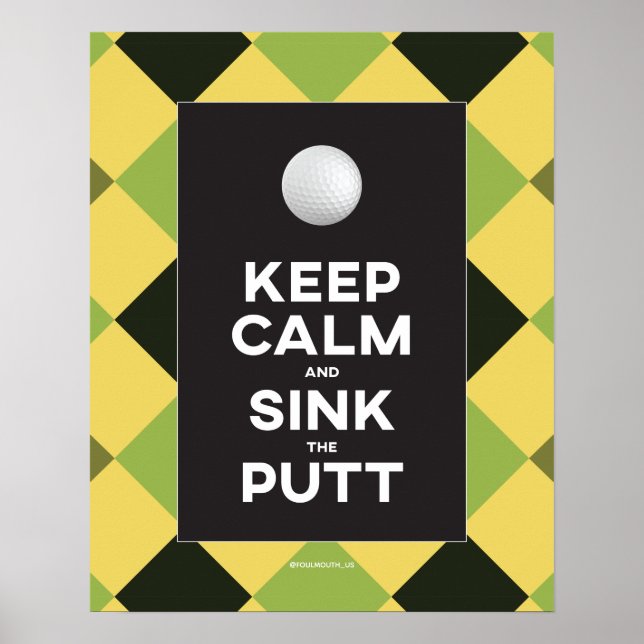 Poster Drôle Garder le calme Golf (Devant)