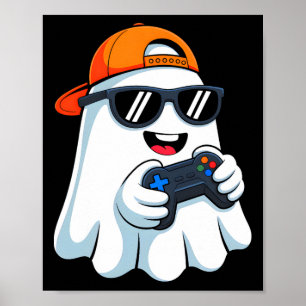 Poster Drôle Ghost Jeu Vidéo Halloween Jeu Bo