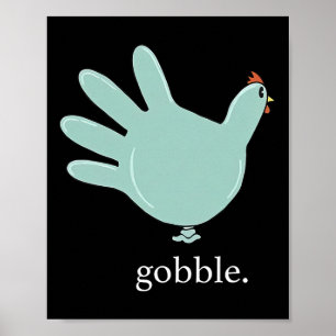 Poster Drôle Gobble Turquie Glove Médicale Nures Thanksgi