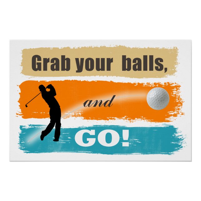 Poster Drôle Golf attrapez vos balles ID466 (Devant)