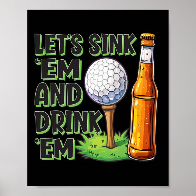 Poster Drôle Golf On Dort Em Et Boit Em (Devant)