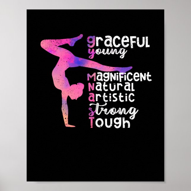 Poster Drôle gracieux jeune magnifique gymnaste naturel (Devant)