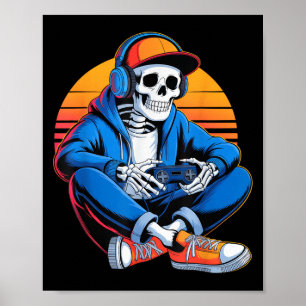 Poster Drôle Halloween garçons Hommes Enfants Squelette V