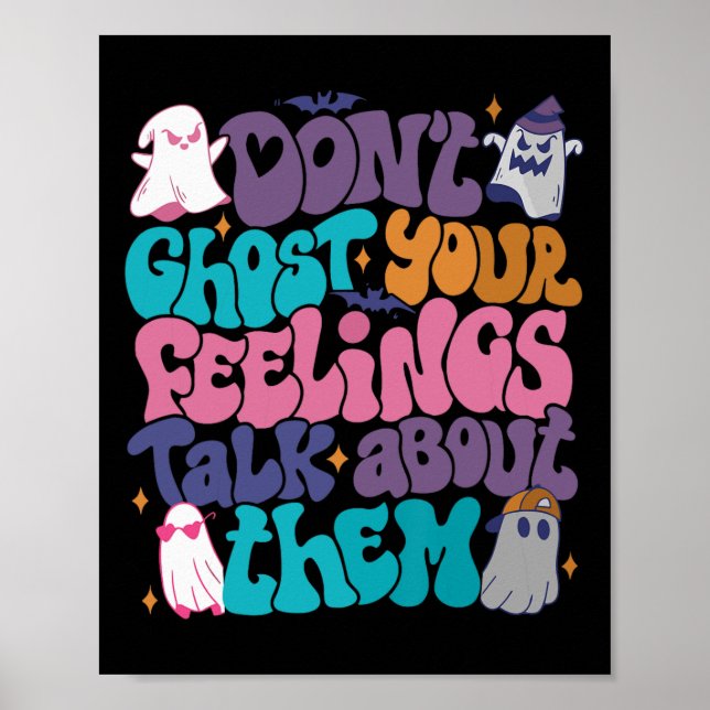 Poster Drôle Halloween la santé mentale ne fantôme pas vo (Devant)