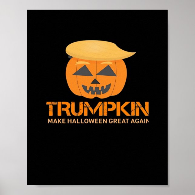 Poster Drôle Halloween Trumpkin - Rendre Halloween grand  (Devant)